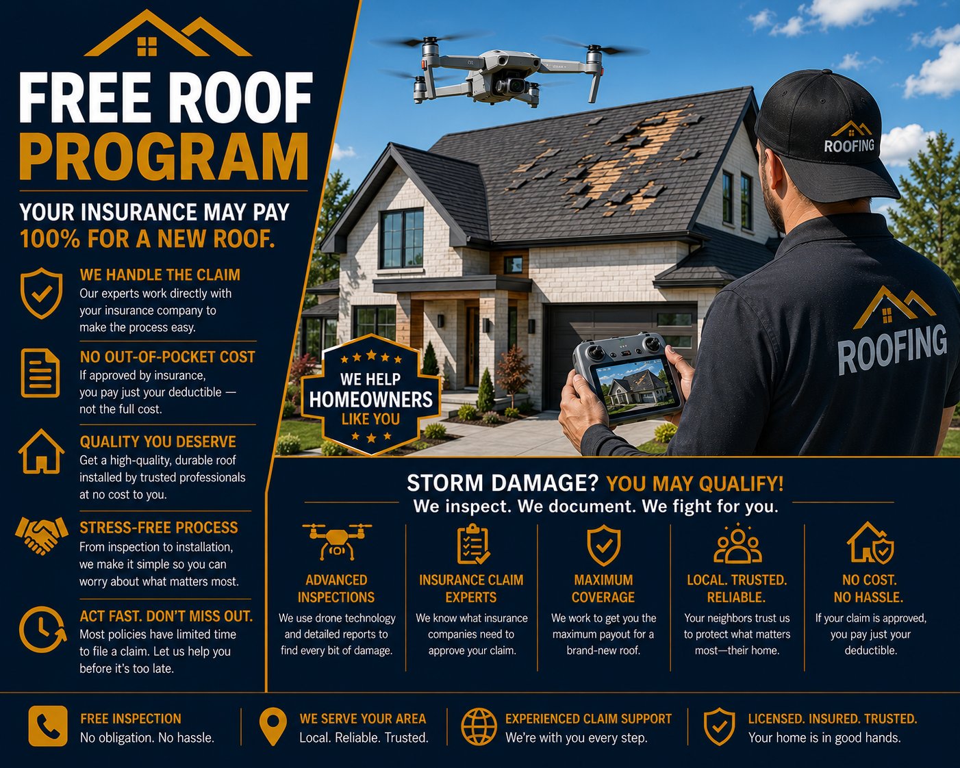 FREE ROOF Program Calabasas insurance claim assistance