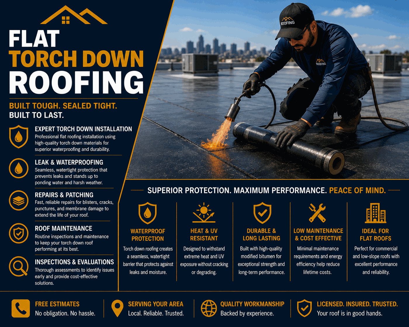 Flat Torch Down Roofing ​Vernon ​